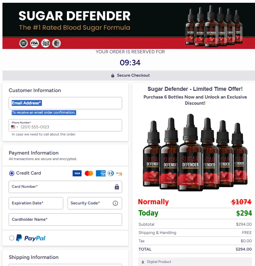 Sugar Defender Order Page